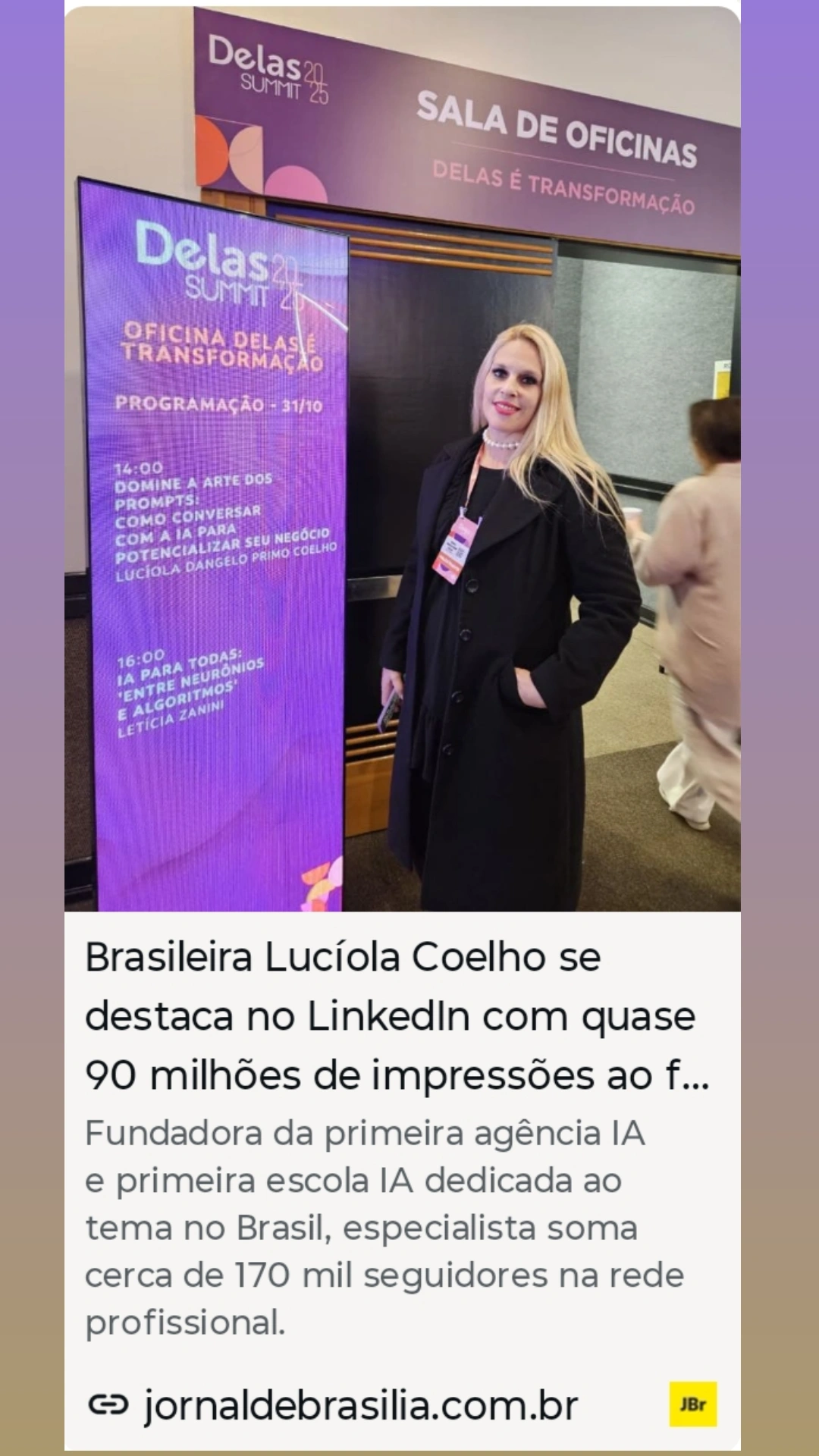 Brasileira Lucíola Coelho se destaca no LinkedIn , Jornal de Brasília